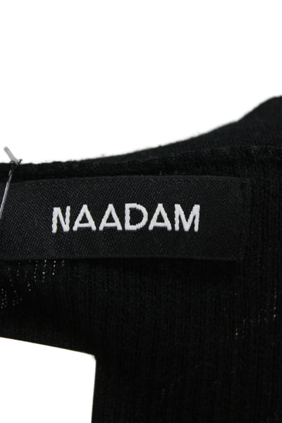 Naadam Women Black Silk Cashmere V Neck Sleeveless Basic Tank Size S