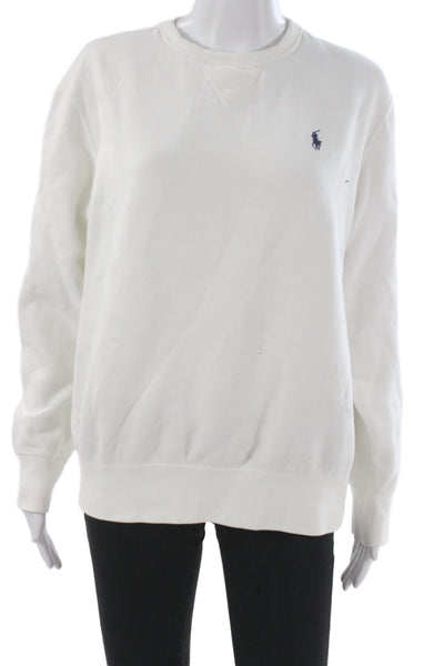 Polo Ralph Lauren Mens Pullover Sweatshirt White Crew Neck Size M
