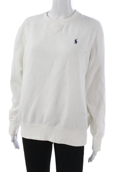 Polo Ralph Lauren Mens Pullover Sweatshirt White Crew Neck Size M
