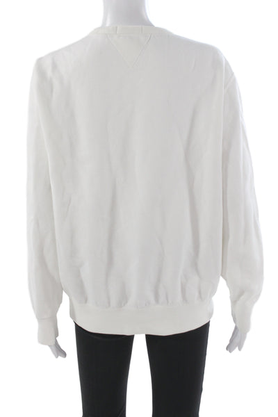 Polo Ralph Lauren Mens Pullover Sweatshirt White Crew Neck Size M