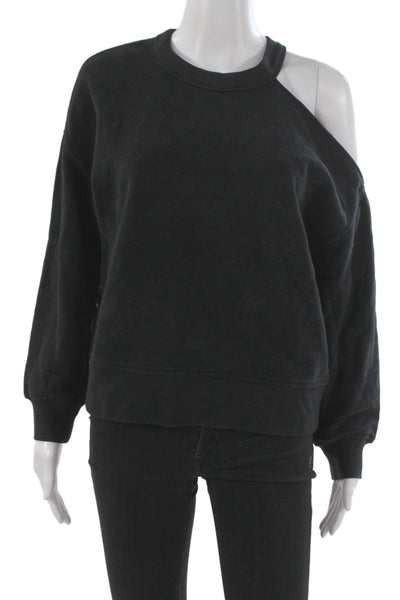 Rails Women Black Crew Neck Long Sleeve Sweatshirt Designer Petites Size S