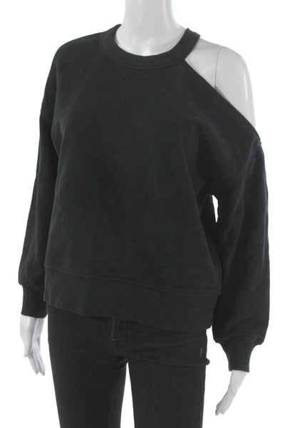 Rails Women Black Crew Neck Long Sleeve Sweatshirt Designer Petites Size S