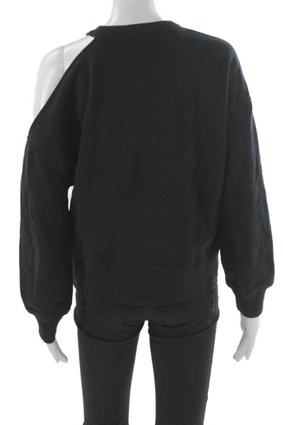 Rails Women Black Crew Neck Long Sleeve Sweatshirt Designer Petites Size S