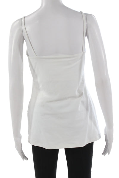 Susana Monaco Women White V Neck Camisole Sleeveless Nylon Spandex Size L
