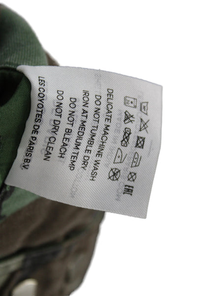 Les Coyotes De Paris Unisex Cargo Green Camouflage Shorts Size 12