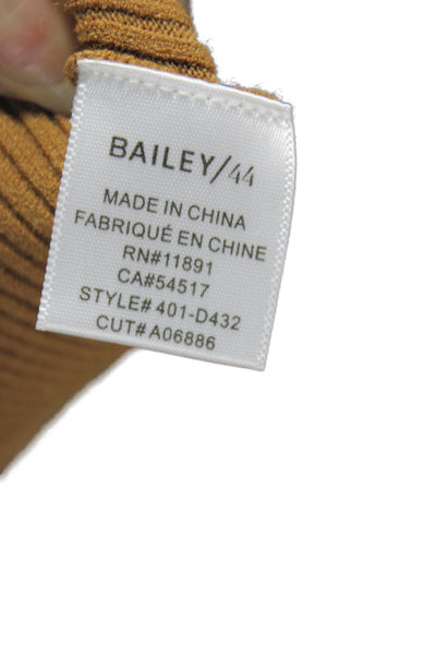 Bailey 44 Women Brown Tie Neck 3/4 Sleeve Blouse Viscose Blend Size XS