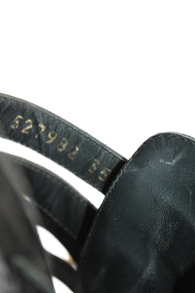 Balenciaga Womens Studded Slide On Sandals Black Size 35 5
