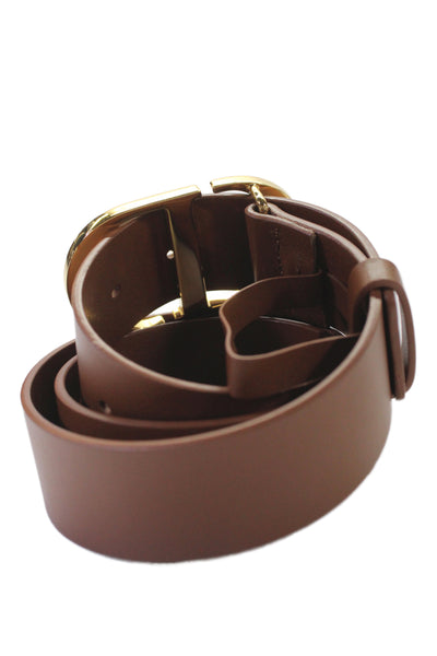 Christian Dior Womens Leather Monogram Buckle Belt Brown Size S