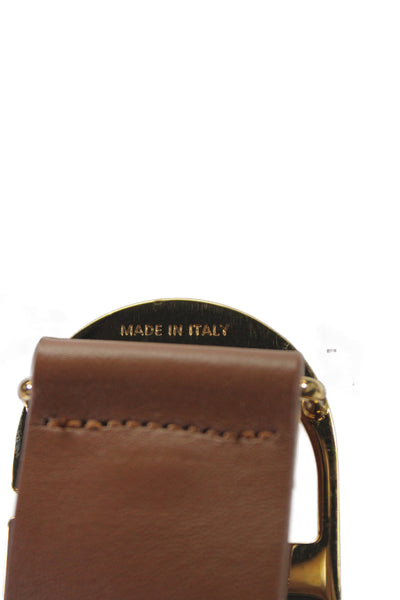 Christian Dior Womens Leather Monogram Buckle Belt Brown Size S
