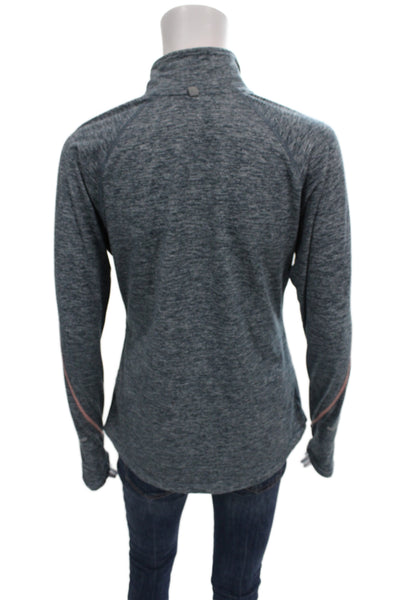 Nike Womens Pullover Sweatshirt Dark Gray Mock Neck Zip Size M
