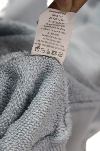 Spiritual Gangster Women Pullover Sweatshirts Light Blue Cotton Crewneck Size M