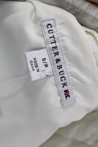 Cutter & Buck Womens Quilted Argyle Zip Vest White Petite Size S