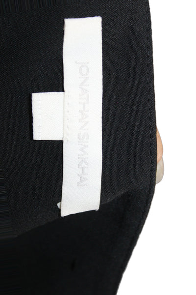 Jonathan Simkhai Womens Black Dress Pants Zip Closure Size 6