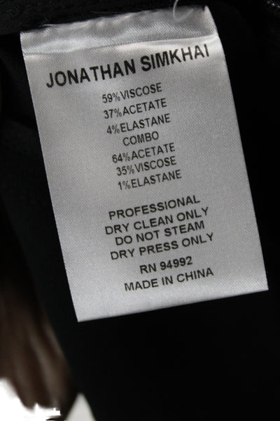 Jonathan Simkhai Womens Black Dress Pants Zip Closure Size 6