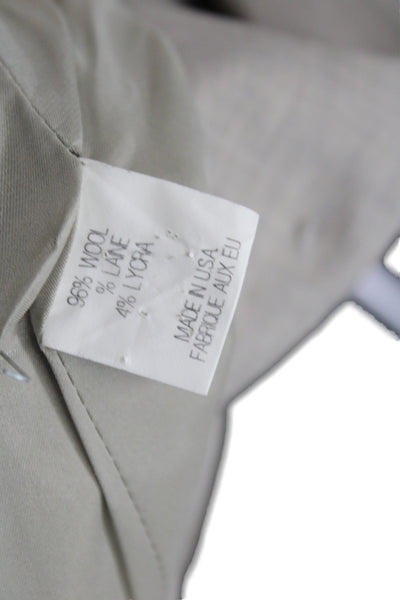 Theory Womens Basic Jacket Beige Wool Button Long Sleeve Size 4