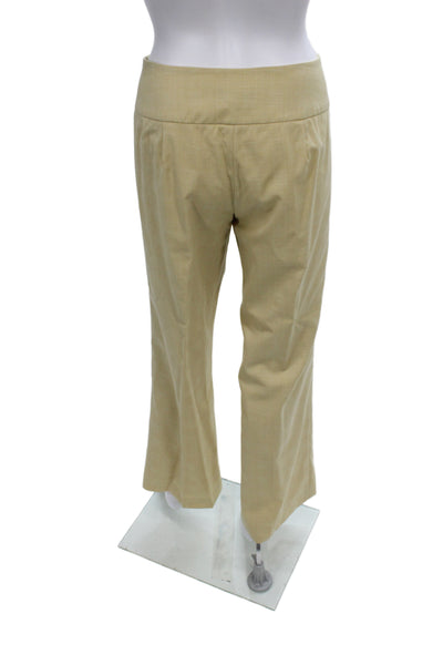Magaschoni Women Dress Pants Beige Wool Check Size 6