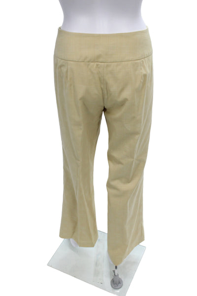 Magaschoni Women Dress Pants Beige Wool Check Size 6