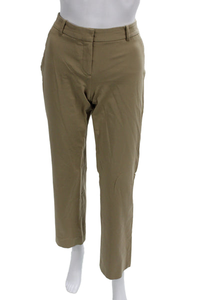Theory Unisex Chinos Beige Rayon Blend Button Solid Classic Size 6