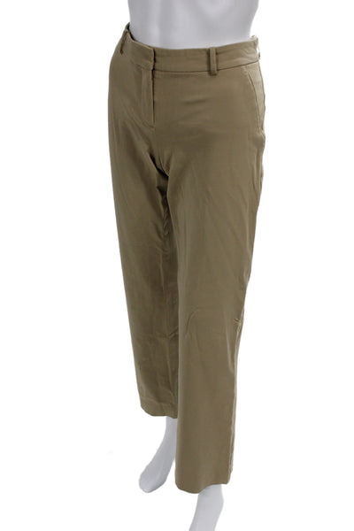 Theory Unisex Chinos Beige Rayon Blend Button Solid Classic Size 6