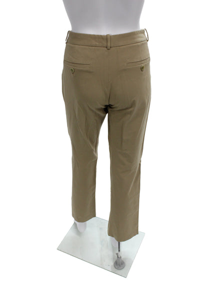 Theory Unisex Chinos Beige Rayon Blend Button Solid Classic Size 6
