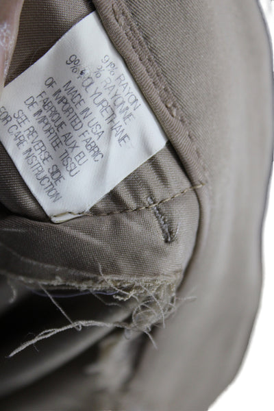 Theory Unisex Chinos Beige Rayon Blend Button Solid Classic Size 6