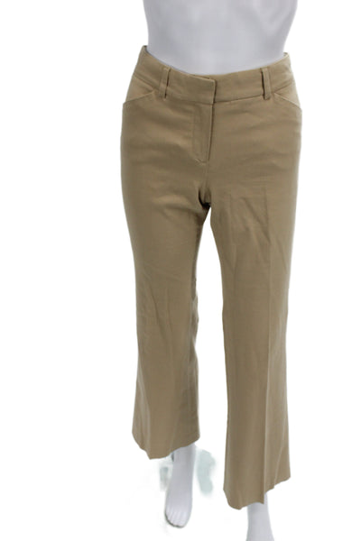 Theory Womens Chino Dress Pants Beige Button Closure Size 6
