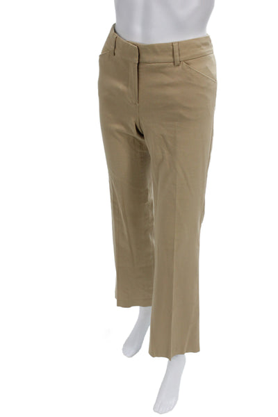 Theory Womens Chino Dress Pants Beige Button Closure Size 6