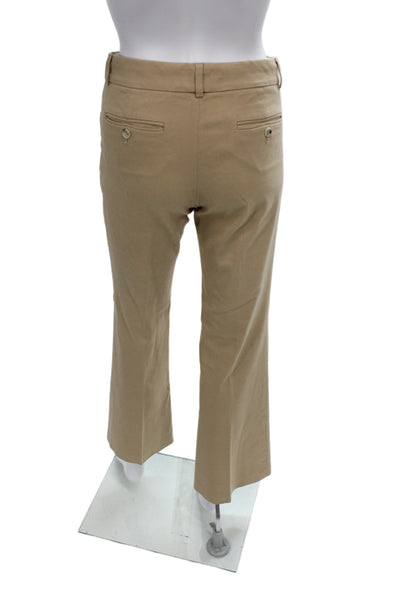 Theory Womens Chino Dress Pants Beige Button Closure Size 6
