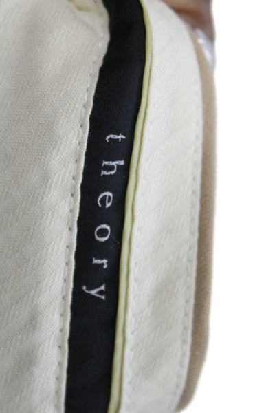Theory Womens Chino Dress Pants Beige Button Closure Size 6