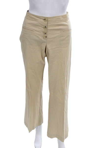 Theory Women Chino Pants Beige 95% Cotton Button Closure Size 6