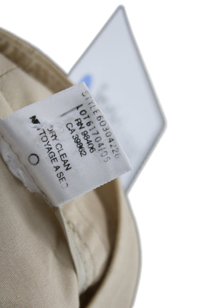 Theory Womens Chino Dress Pants Beige Button Closure Size 6