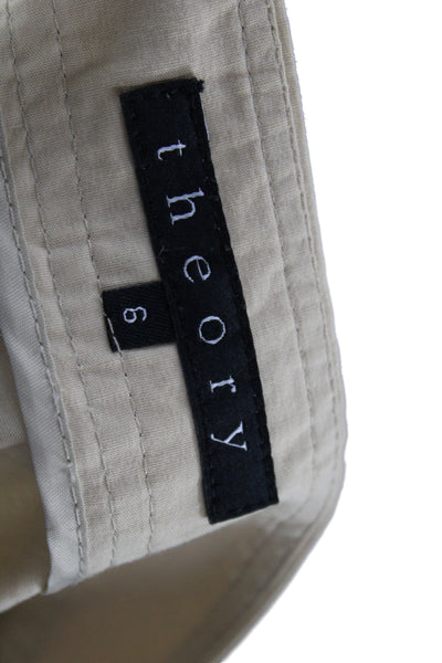 Theory Women Chino Pants Beige 95% Cotton Button Closure Size 6