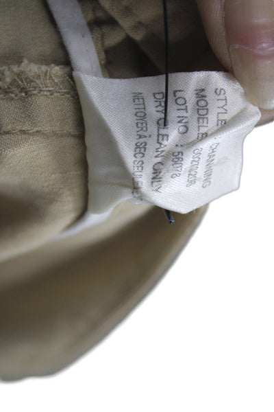 Theory Womens Beige Bermuda Chino Linen Blend Button Front Size 6