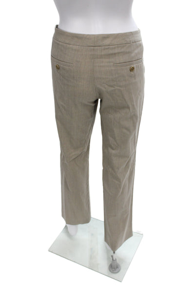 Theory Unisex Dress Pants Beige Wool Lycra Button Inseam 30 Size 6