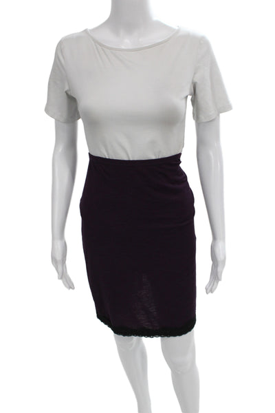 Bisou Bisou Womens Straight Pencil Skirt Purple Size S