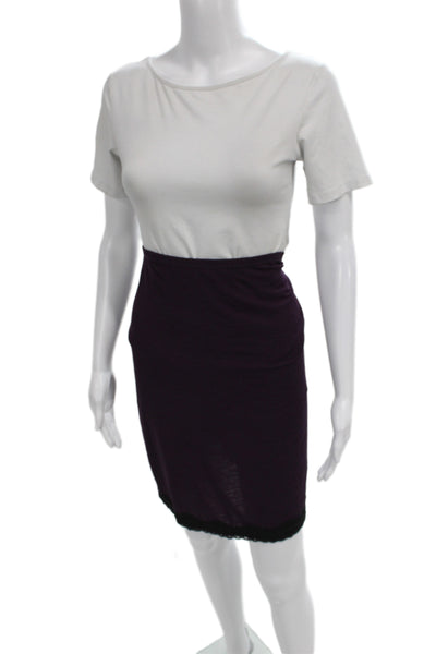 Bisou Bisou Womens Straight Pencil Skirt Purple Size S