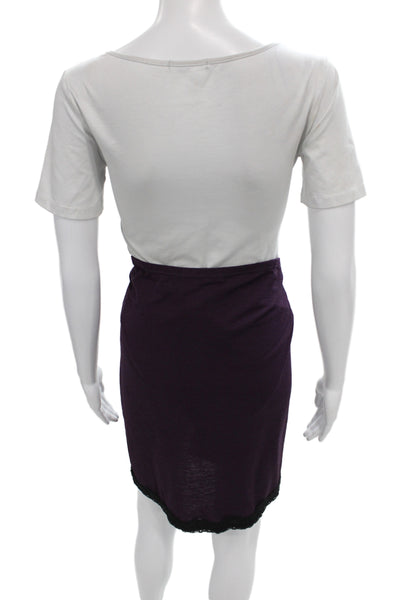 Bisou Bisou Womens Straight Pencil Skirt Purple Size S