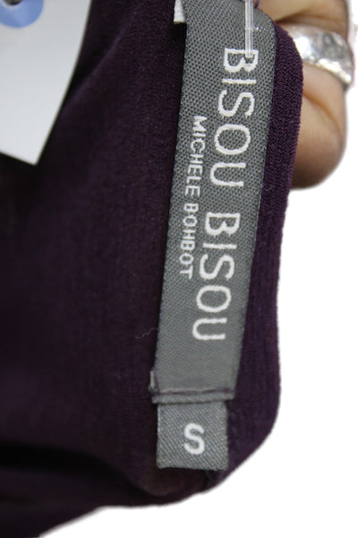 Bisou Bisou Womens Straight Pencil Skirt Purple Size S