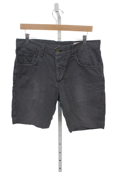 Rag & Bone Mens Chino Shorts Dark Gray 100% Cotton Button Size 33
