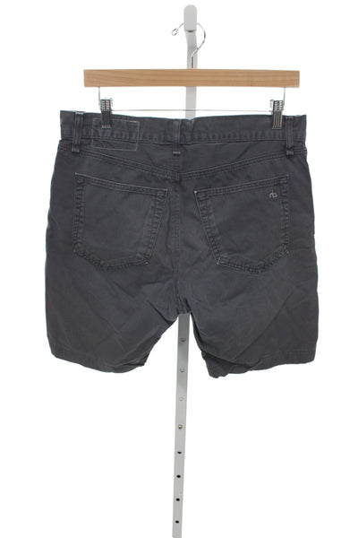 Rag & Bone Mens Chino Shorts Dark Gray 100% Cotton Button Size 33