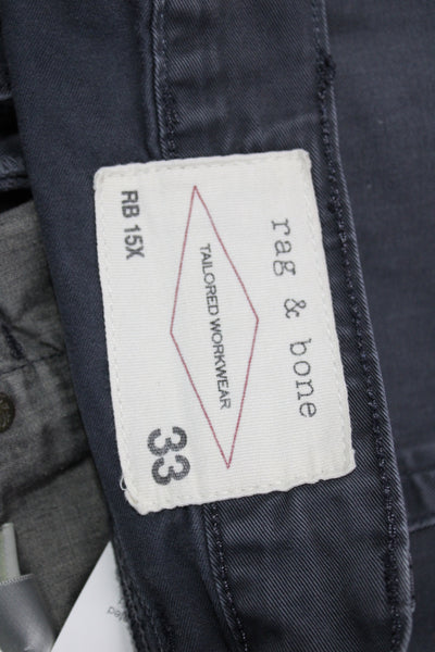 Rag & Bone Mens Chino Shorts Dark Gray 100% Cotton Button Size 33