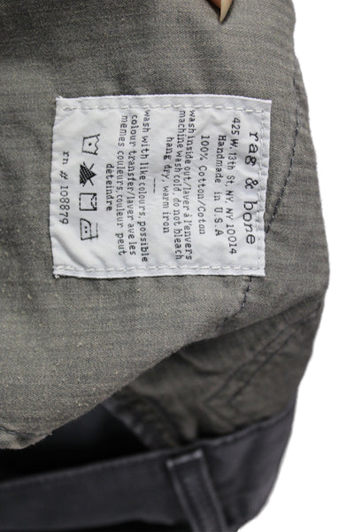 Rag & Bone Mens Chino Shorts Dark Gray 100% Cotton Button Size 33