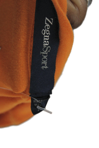 Zegna Sport Mens Orange Crew Neck Cotton T-Shirt Short Sleeve Size XL