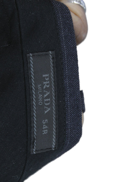 Prada Mens 2 Piece Blue Striped Virgin Wool Suit Size 54