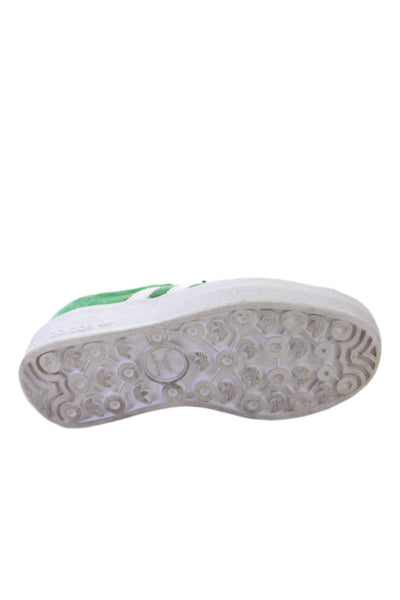 Adidas Womens Lace Up Platform Suede Gazelle Sneakers Green Pink White Size 5