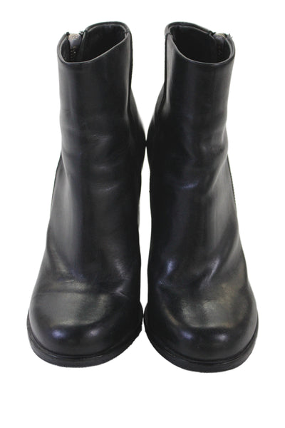 Rag & Bone Womens Side Zip Block Heel Leather Ankle Boots Black Size 36