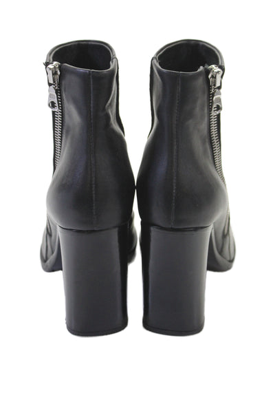 Rag & Bone Womens Side Zip Block Heel Leather Ankle Boots Black Size 36