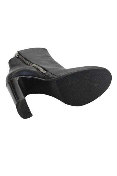 Rag & Bone Womens Side Zip Block Heel Leather Ankle Boots Black Size 36