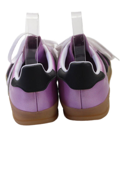 Adidas Womens Lace Up Logo Metallic Leather Suede Gazelle Sneakers Pink Size 5
