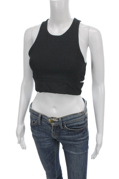 Outdoor Voices Womens Open Back Sports Bra Black Size Small